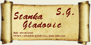 Stanka Gladović vizit kartica